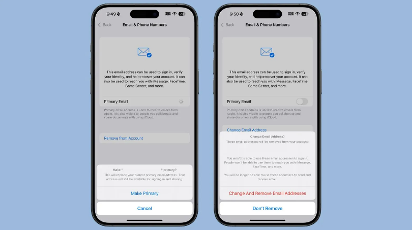 运粮湖管理区苹果手机维修分享苹果 iOS 18.1 支持设置“主要”邮箱地址并更改 iCloud 邮箱 